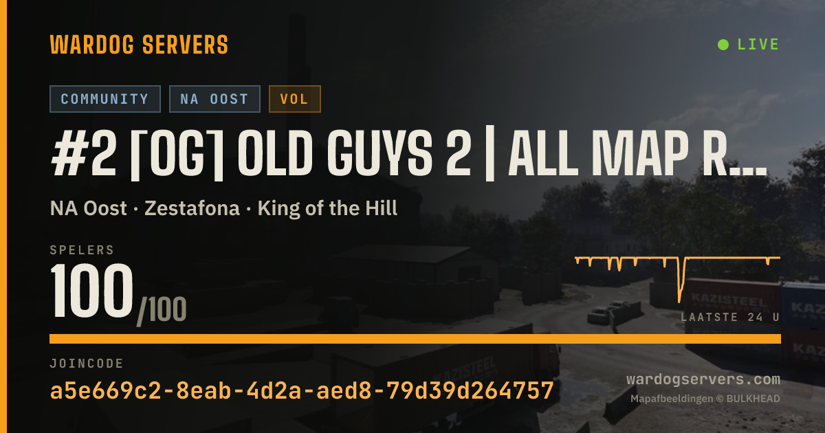 Live statusbanner voor #2 [OG] Old Guys 2 | All Map Rotation | Boosted XP & Cash