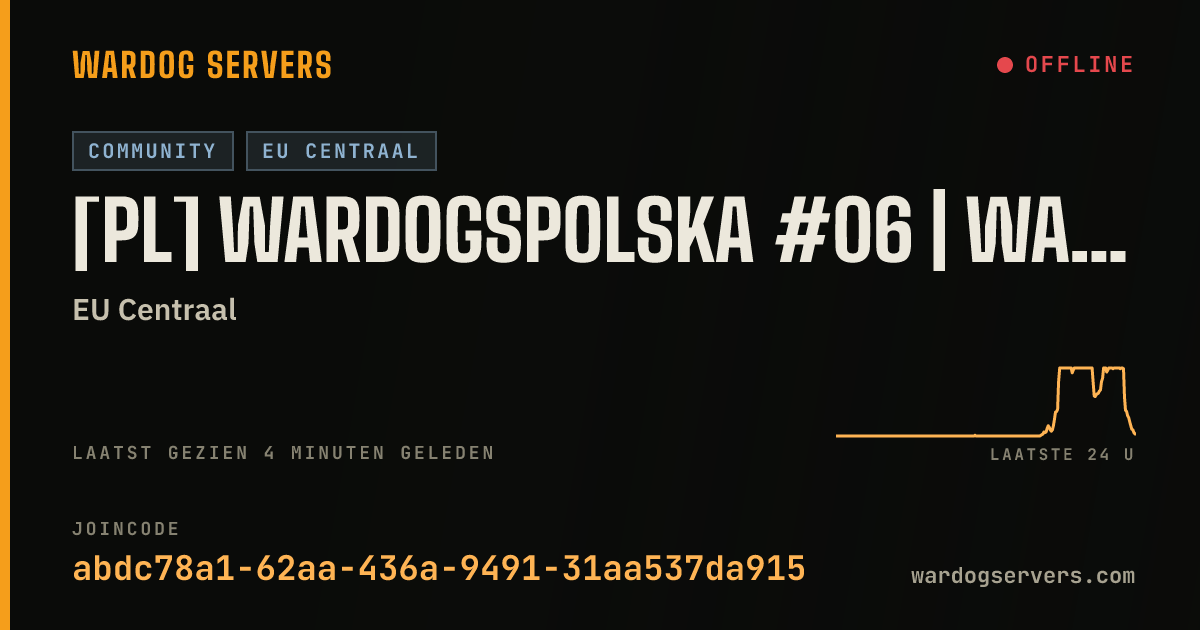 Live statusbanner voor [PL] WardogsPolska #06 | WARDOGSZONE.PL | RANKING