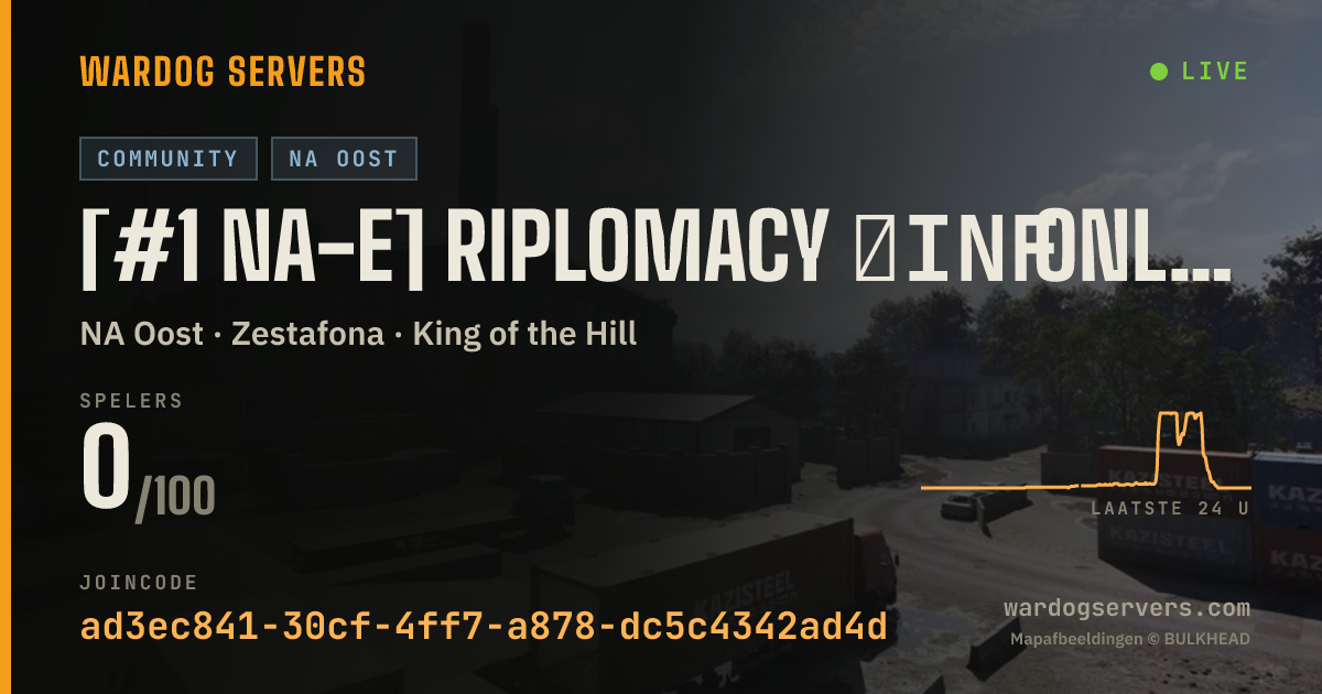 Live statusbanner voor [#1 NA-E] RIPLOMACY 》INF ONLY 》HELP POPULATE FOR FREE QUEUE SKIP