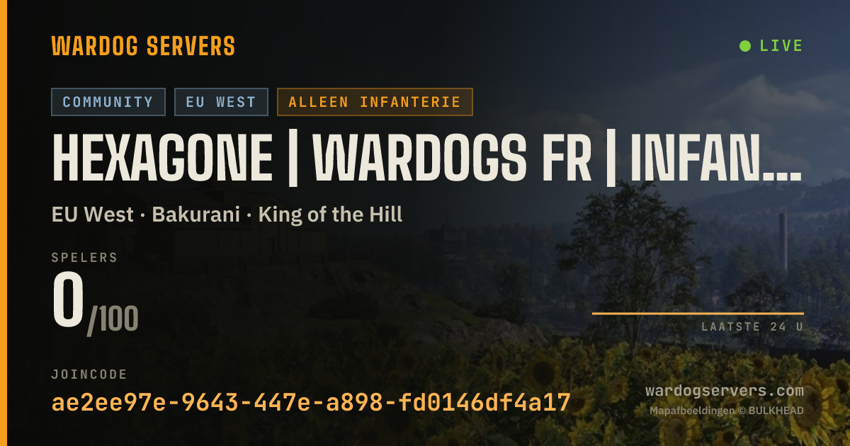 Live statusbanner voor HEXAGONE | WARDOGS FR | INFANTRY MODE