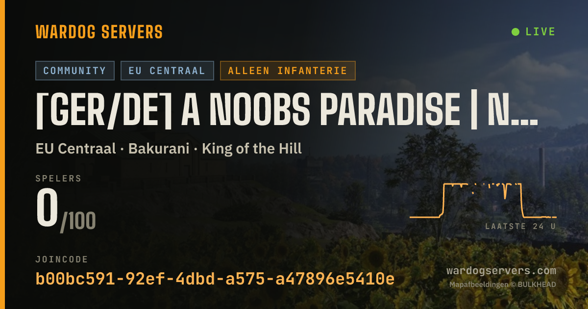 Live statusbanner voor [GER/DE] A Noobs Paradise | NO RAIN/FOG | Warthog.at
