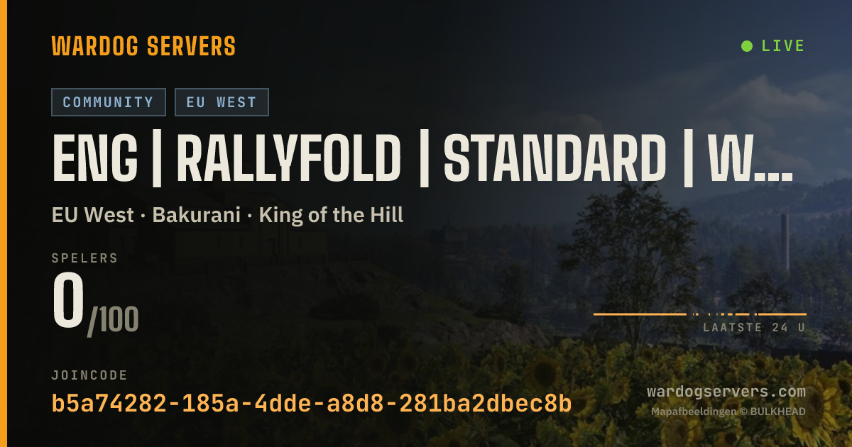Live statusbanner voor ENG | RALLYFOLD | STANDARD | www.rallyfold.win
