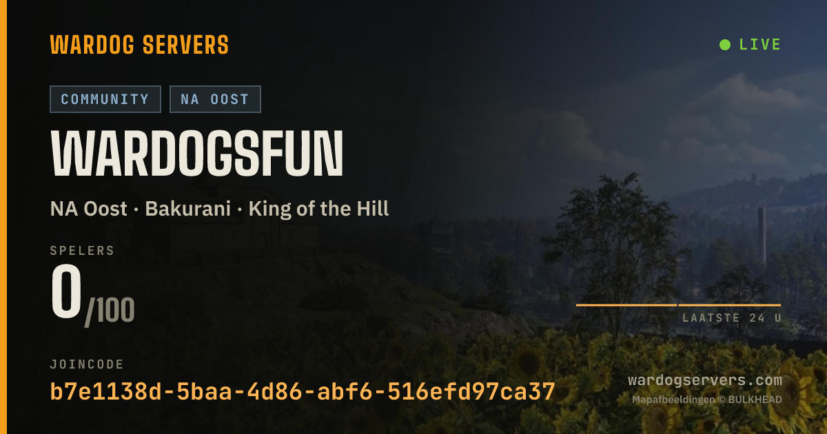 Live statusbanner voor WARDOGSFUN