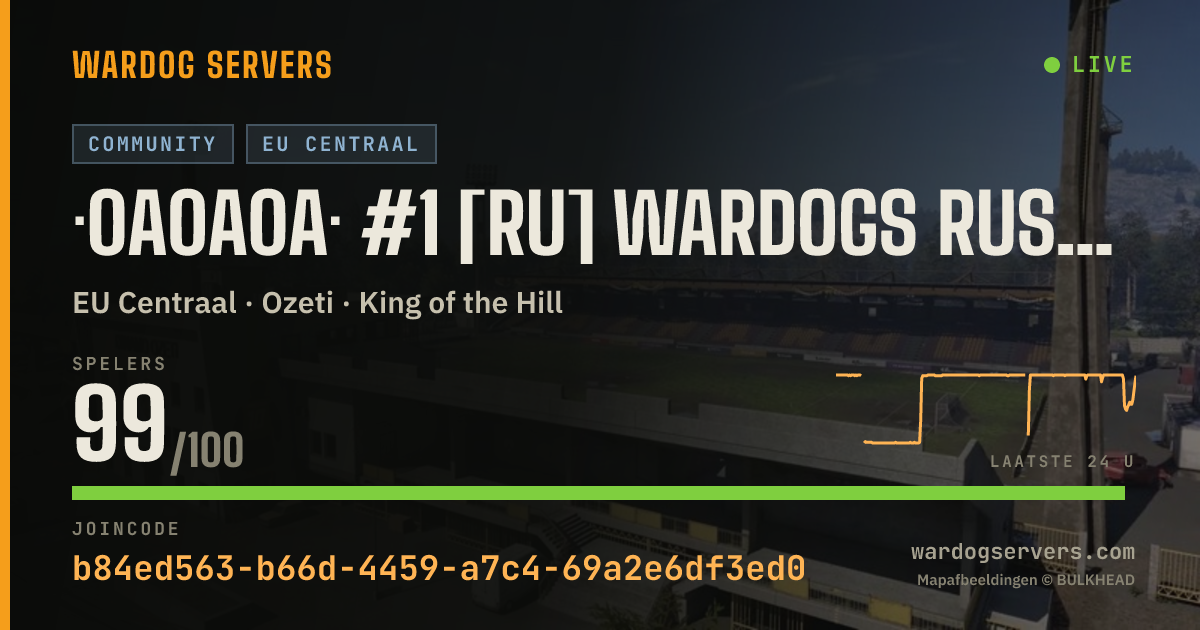 Live statusbanner voor ·0A0A0A· #1 [RU] WARDOGS RUSSIA - discord.gg/wardogsru