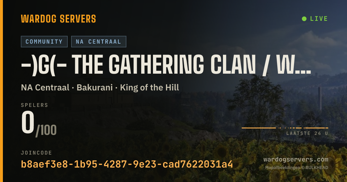 Live statusbanner voor -)G(- The Gathering Clan / www.thegclan.com