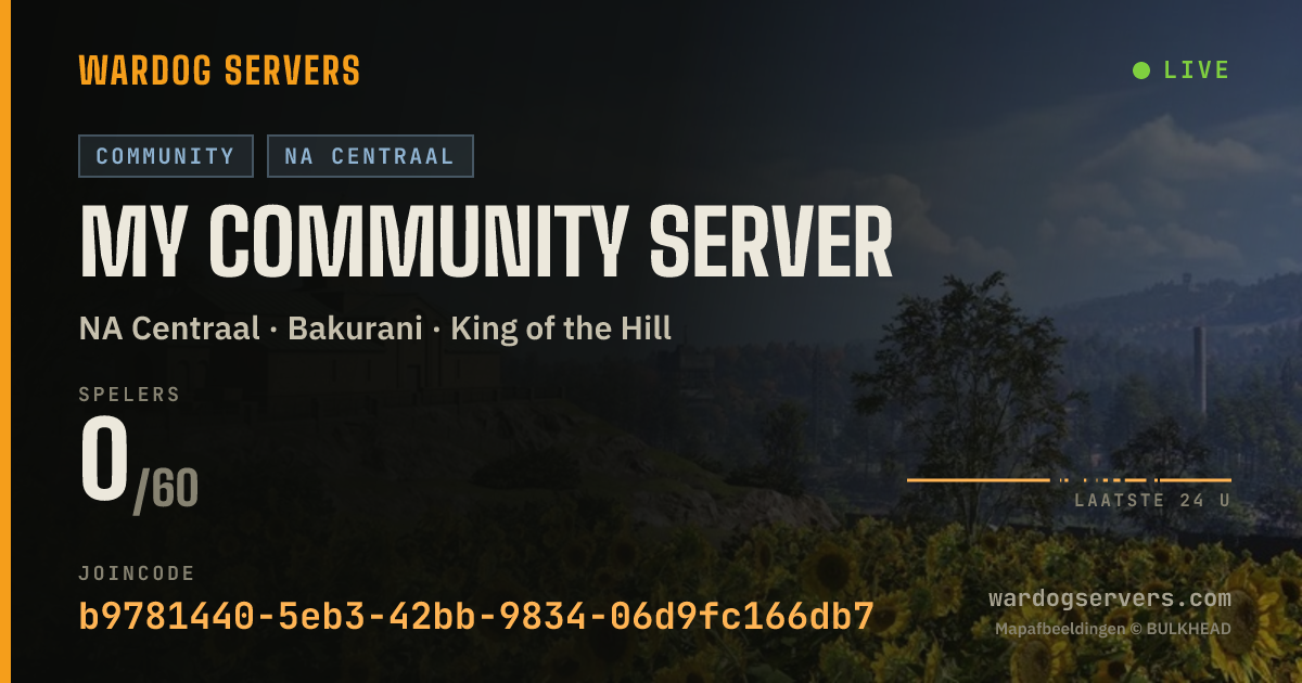 Live statusbanner voor My Community Server
