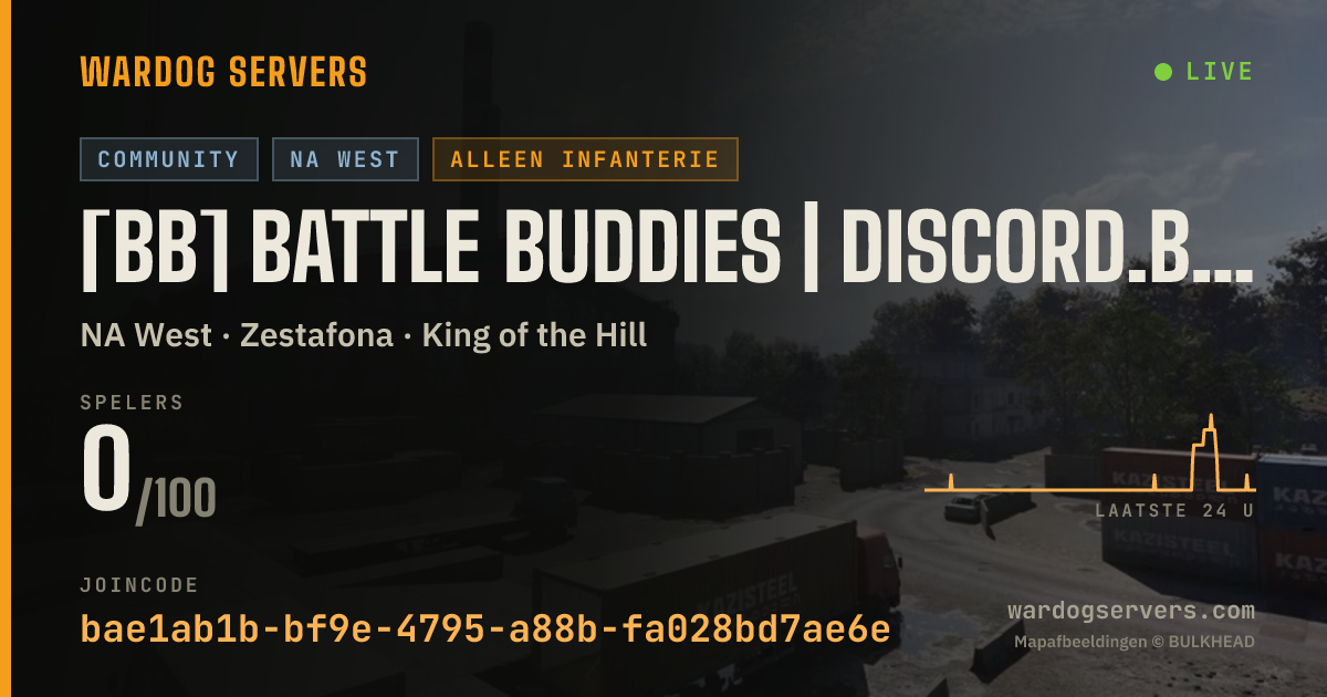 Live statusbanner voor [BB] Battle Buddies | discord.battlebuddies.net