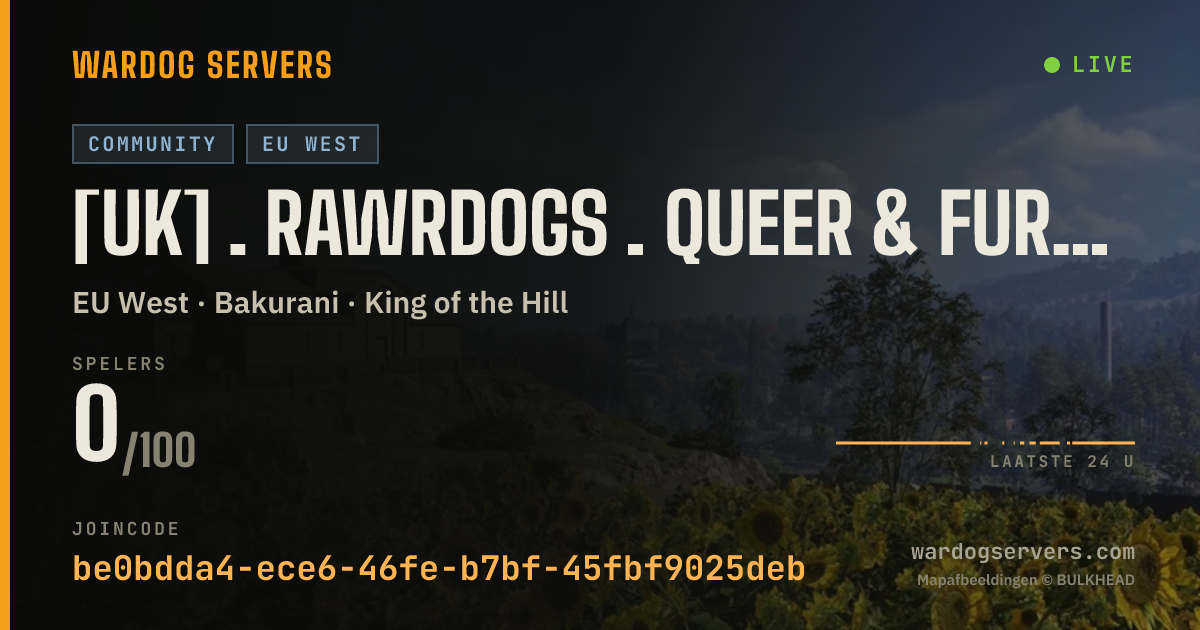 Live statusbanner voor [UK] . RawrDogs . Queer & Furry . ENG