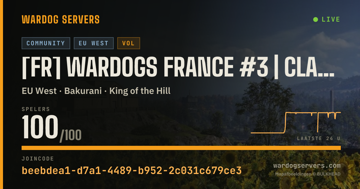 Live statusbanner voor [FR] WARDOGS FRANCE #3 | CLASSIQUE | discord.gg/wardogsfrance