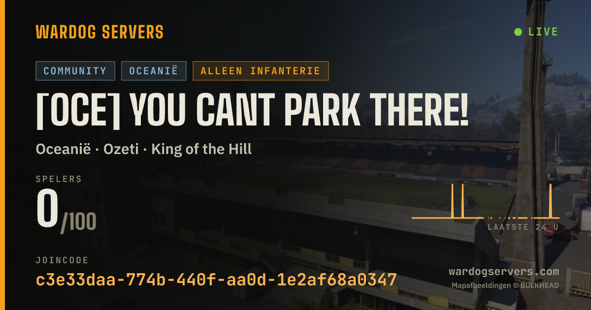 Live statusbanner voor [OCE] YOU CANT PARK THERE!
