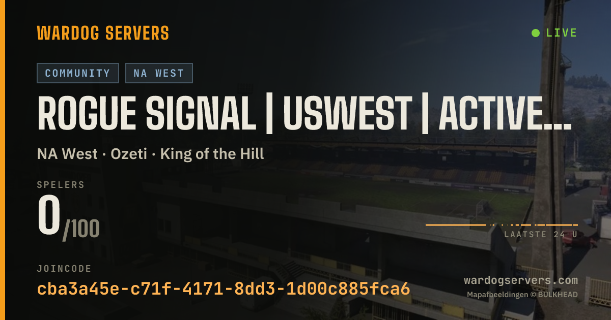 Live statusbanner voor Rogue Signal | USWest | Active staff | discord.gg/roguesignal