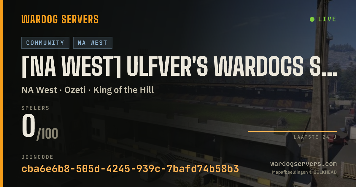 Live statusbanner voor [NA West] Ulfver's WARDOGS Server