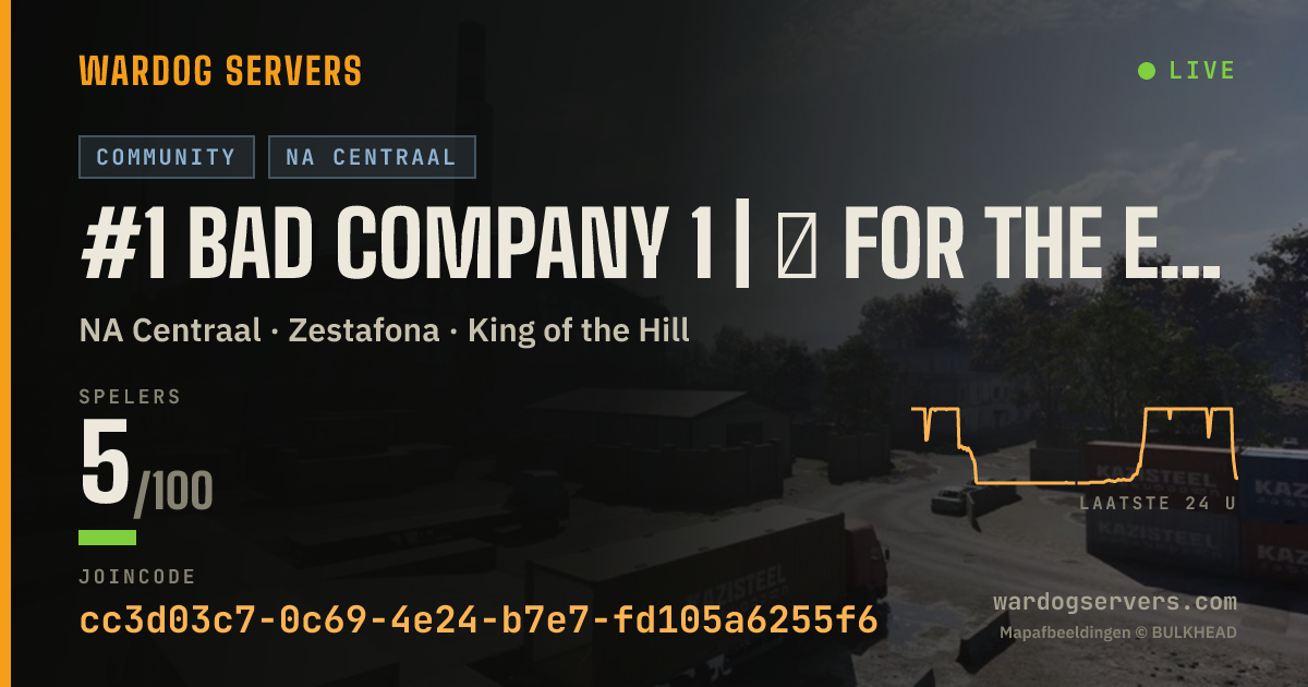 Live statusbanner voor #1 BAD COMPANY 1 | ☆ FOR THE EMPLOYED GAMERS ☆