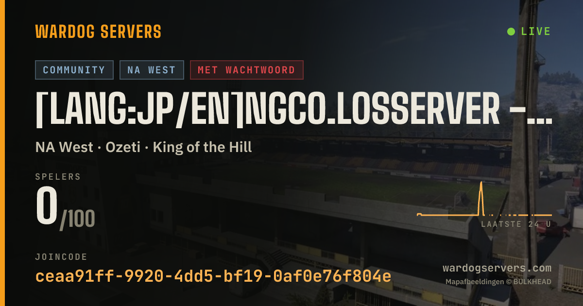 Live statusbanner voor [LANG:JP/EN]NGCo.LosServer - Welcome EveryOne! [Pass:tomodachi]