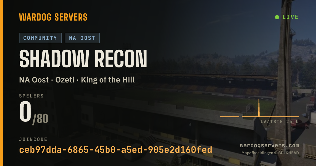 Live statusbanner voor Shadow Recon