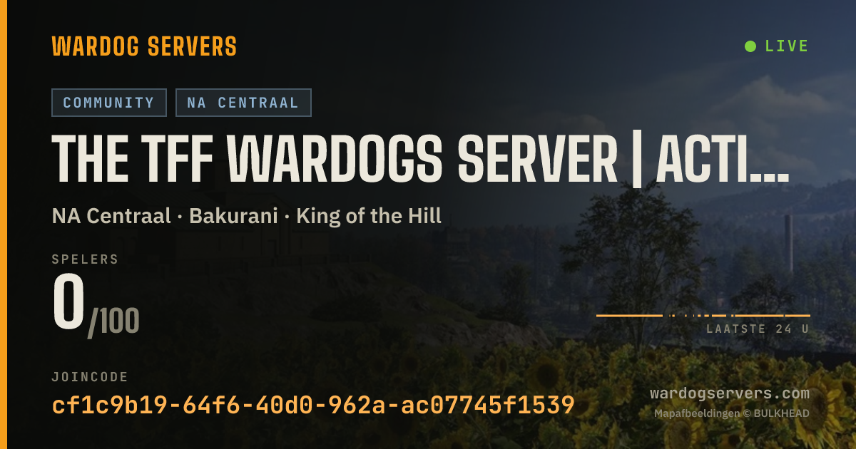 Live statusbanner voor The TFF WARDOGS SERVER | Active Admins