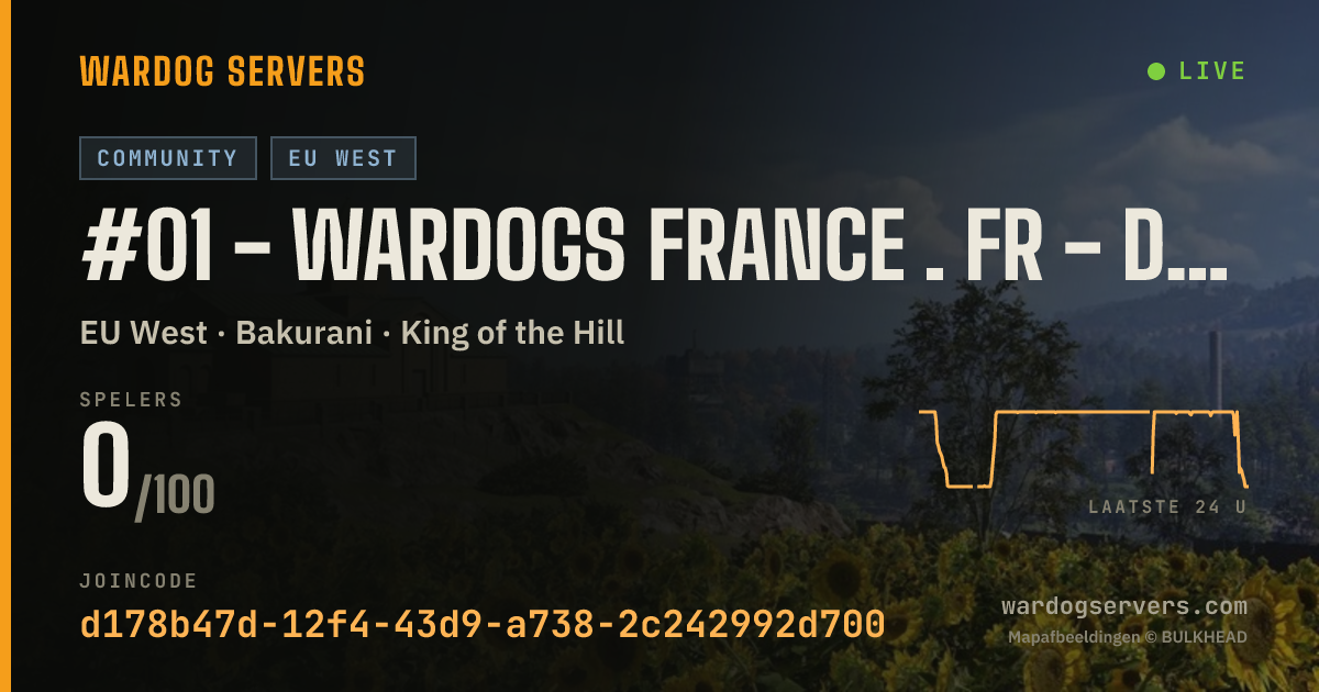 Live statusbanner voor #01 - WARDOGS FRANCE . FR - discord.gg/wardogsfr