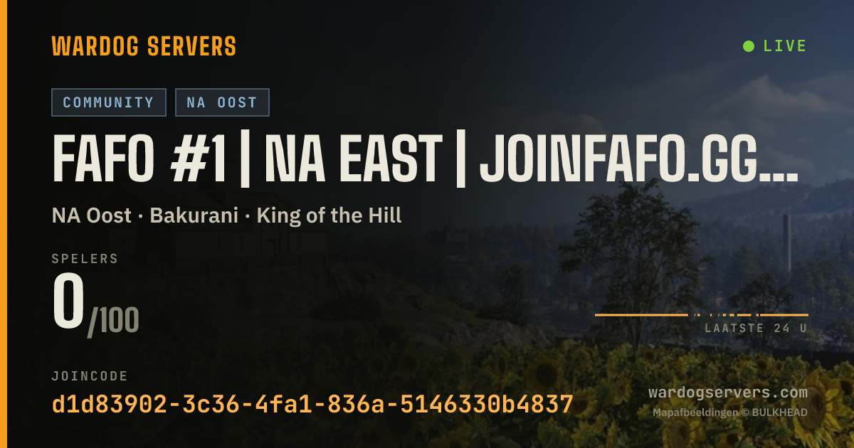 Live statusbanner voor FAFO #1 | NA EAST | joinfafo.gg/discord