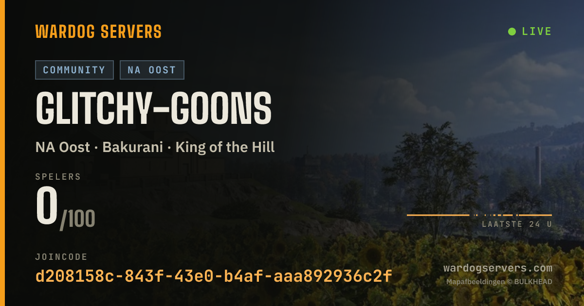 Live statusbanner voor Glitchy-Goons