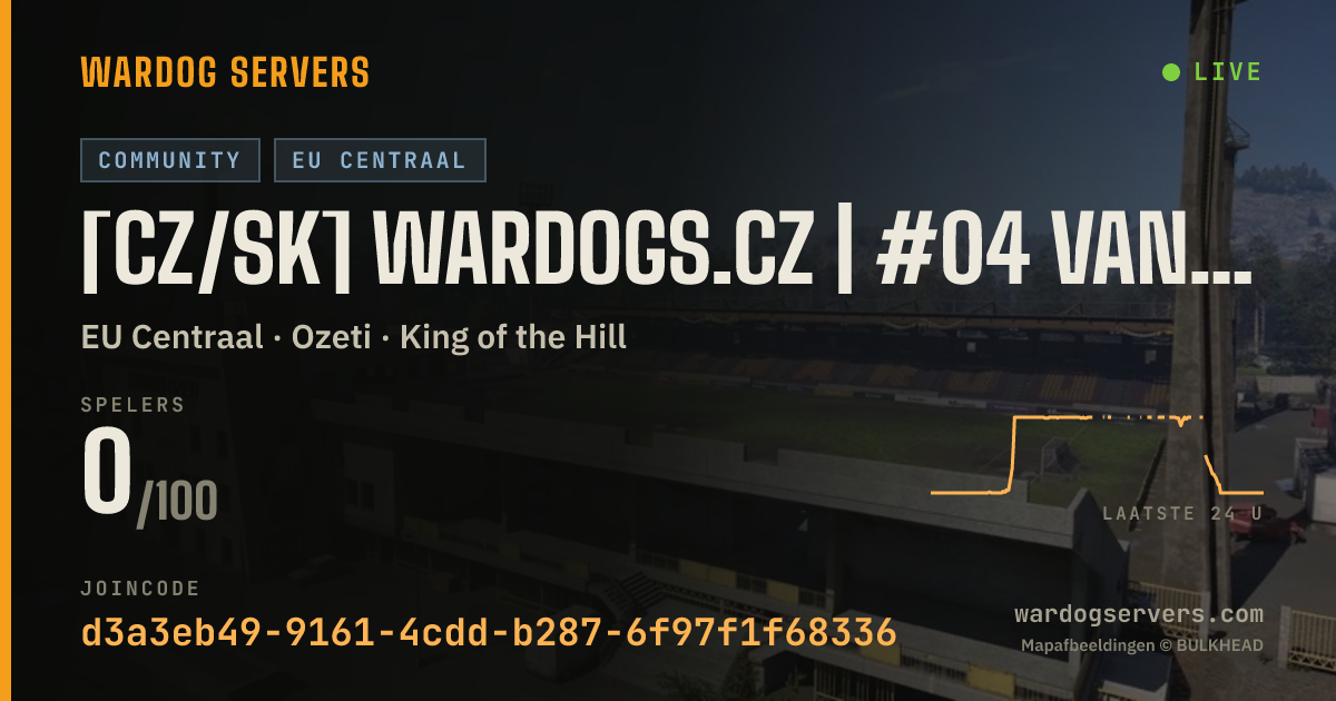 Live statusbanner voor [CZ/SK] WARDOGS.CZ | #04 VANILLA | discord.gg/wardogsczsk