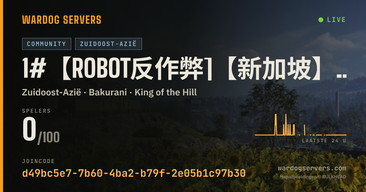 Live statusbanner voor 1#【ROBOT反作弊]【新加坡】步战天堂 公益萌新服QQ1125201739禁狙禁迫禁止榴弹机枪FAL防空独头蛋
