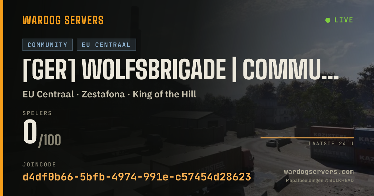 Live statusbanner voor [GER] Wolfsbrigade | COMMUNITY SERVER | discord.gg/U2fXXkUDXx