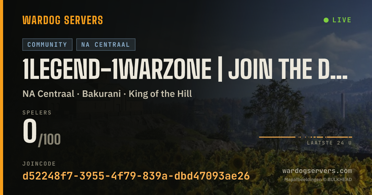 Live statusbanner voor 1Legend-1WarZone | Join The Discord.gg/ftSpFkmJXD