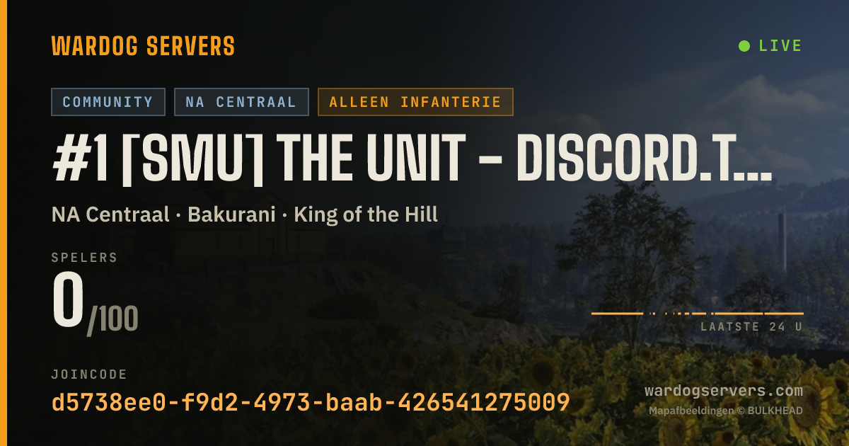 Live statusbanner voor #1 [SMU] The Unit - discord.the-unit.gg