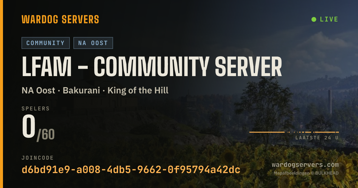 Live statusbanner voor LFAM - Community Server