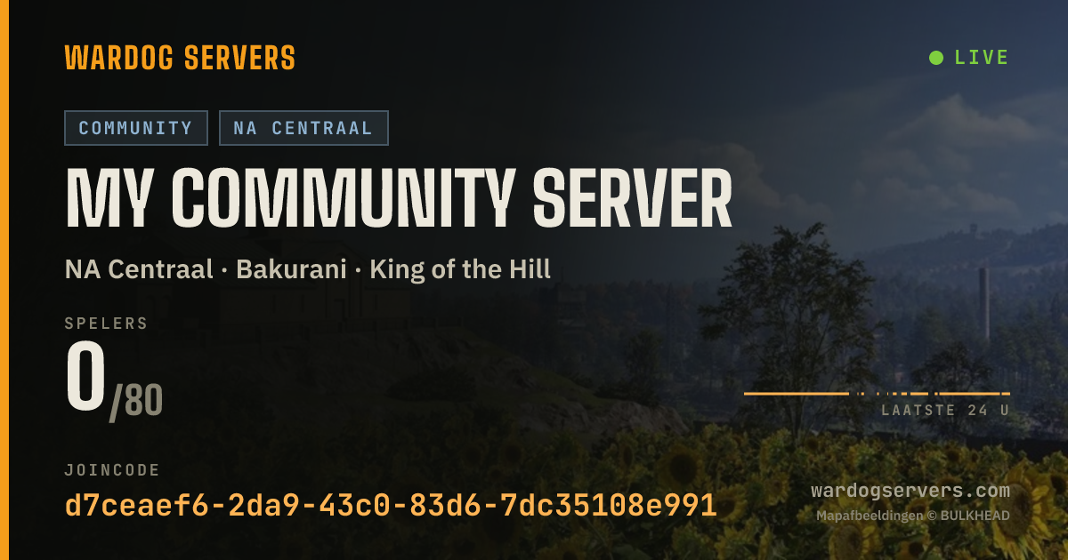 Live statusbanner voor My Community Server