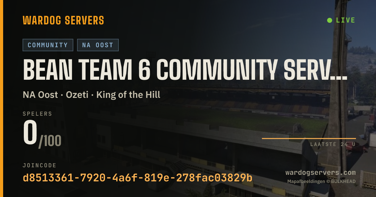 Live statusbanner voor Bean Team 6 Community Server - #1