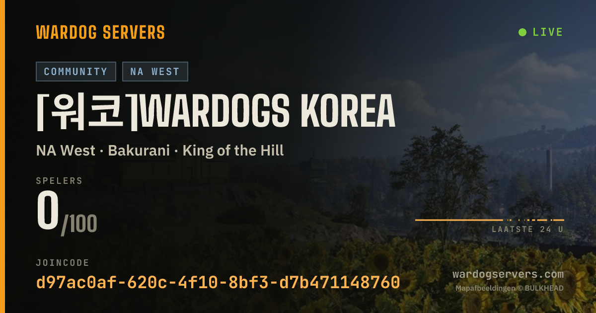 Live statusbanner voor [워코]Wardogs Korea