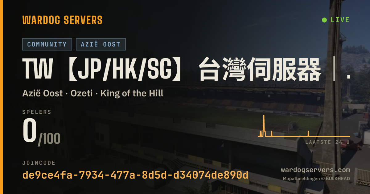 Live statusbanner voor TW【JP/HK/SG】台灣伺服器｜鎖泥馬的ping