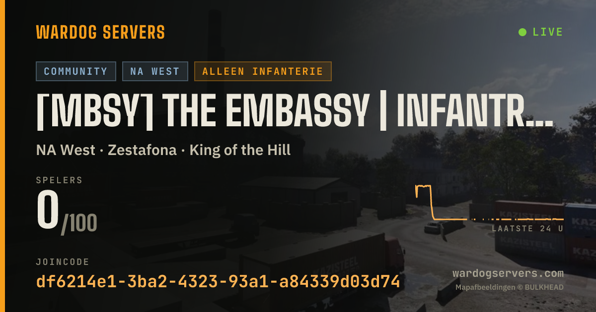 Live statusbanner voor [MBSY] The Embassy | INFANTRY ONLY