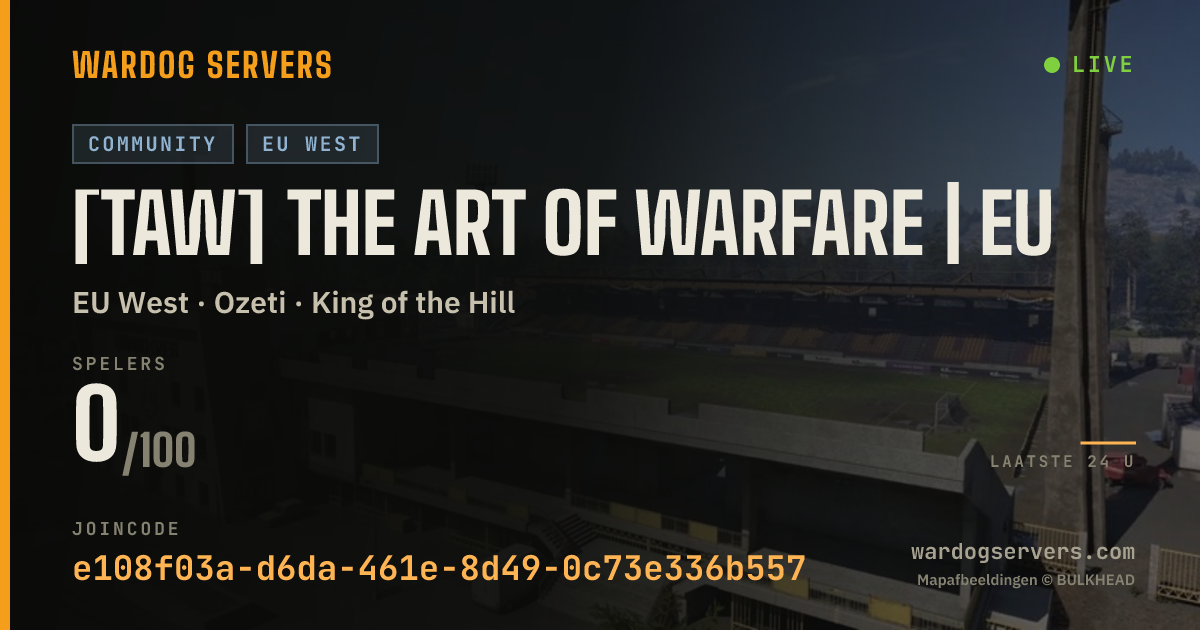 Live statusbanner voor [TAW] The Art of Warfare | EU