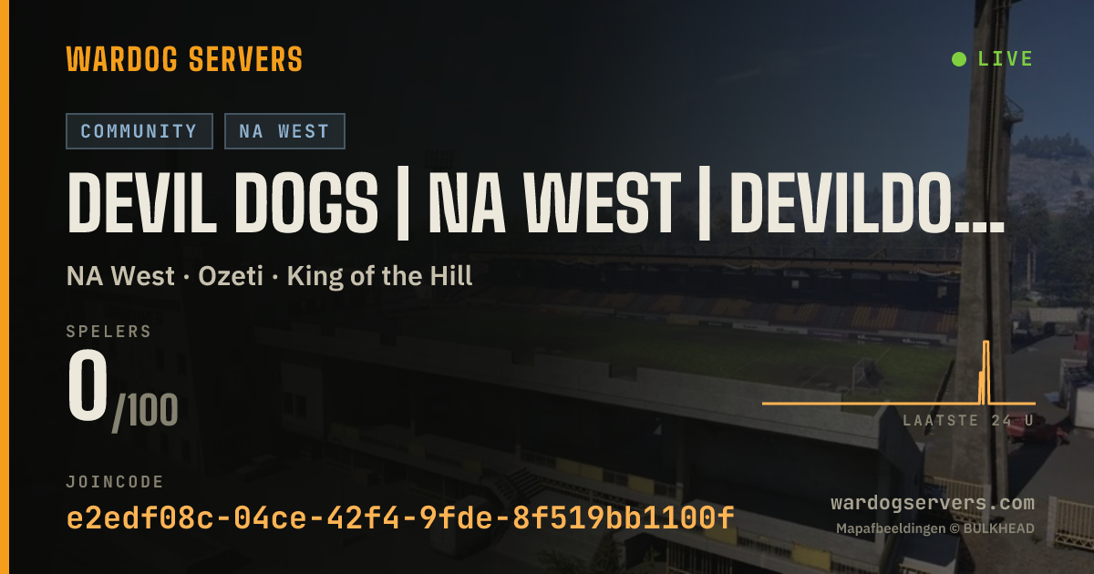 Live statusbanner voor Devil Dogs | NA WEST | devildogs.gg