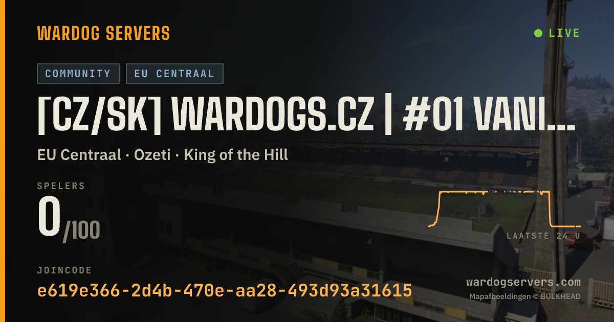 Live statusbanner voor [CZ/SK] WARDOGS.CZ | #01 VANILLA | discord.gg/wardogsczsk
