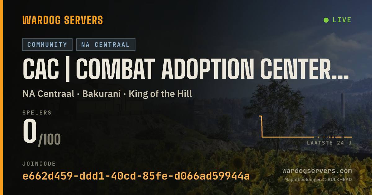 Live statusbanner voor CAC | Combat Adoption Center | discord.gg/CombatAdoptionCenter
