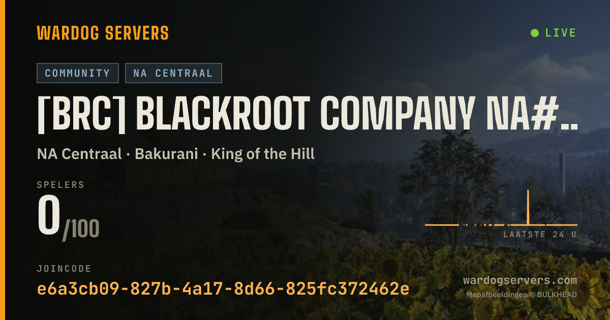 Live statusbanner voor [BRC] Blackroot Company NA#1 discord.gg/blackroot