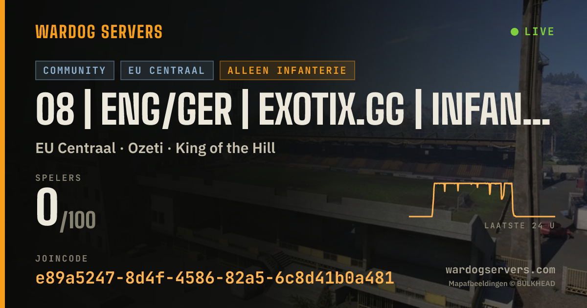 Live statusbanner voor 08 | ENG/GER | EXOTIX.GG | INFANTRY LONG | 00-00-00