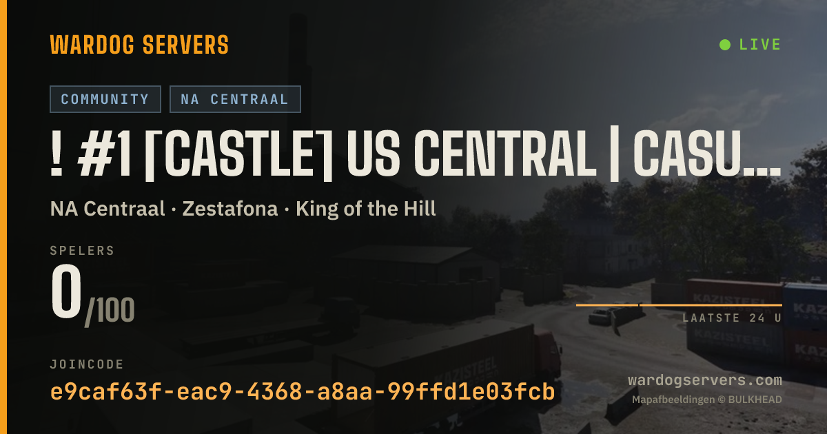 Live statusbanner voor ! #1 [CASTLE] US CENTRAL | Casual | discord.gg/castledogs