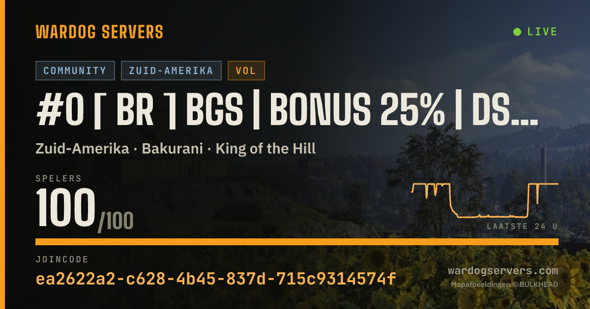 Live statusbanner voor #0 [ BR ] BGS | BONUS 25% | dsc.gg/bgswardogs