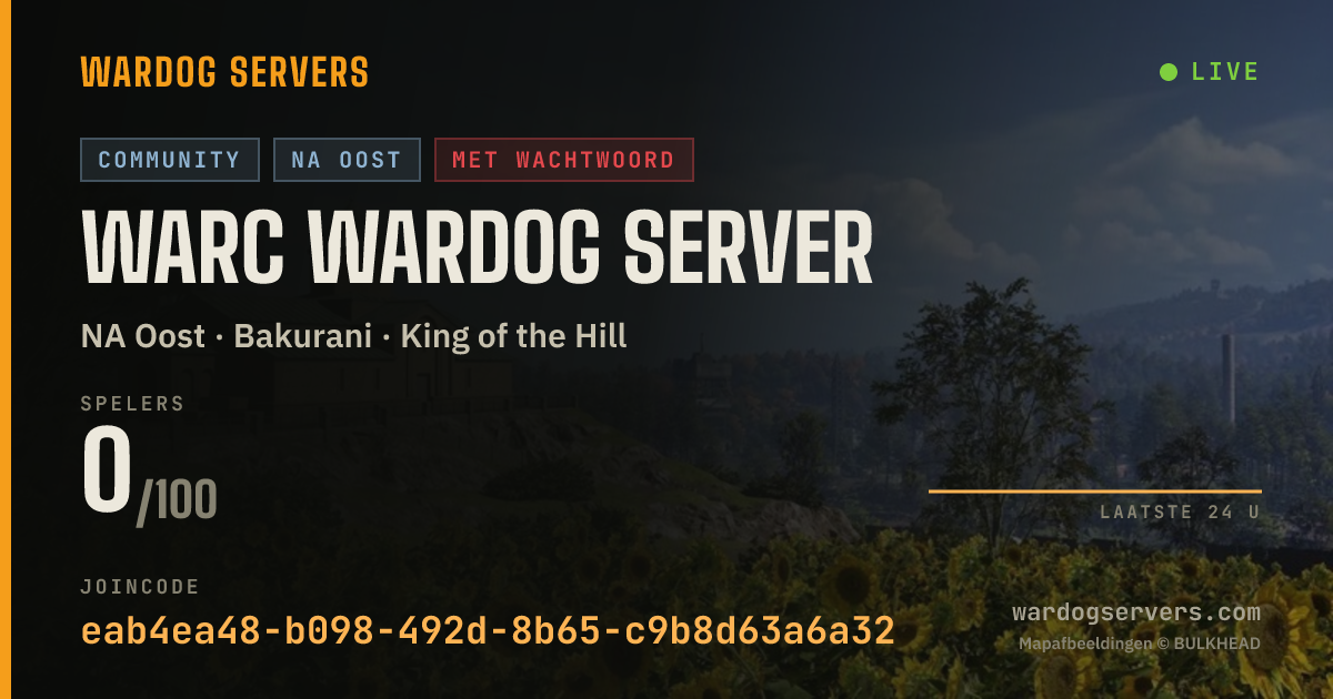 Live statusbanner voor WARC Wardog Server