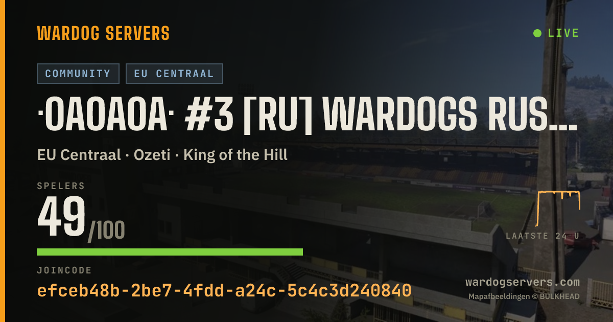 Live statusbanner voor ·0A0A0A· #3 [RU] WARDOGS RUSSIA - discord.gg/wardogsru