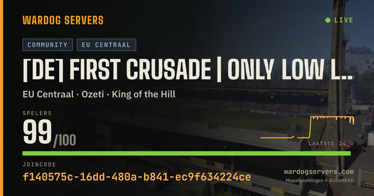 Live statusbanner voor [DE] First Crusade | Only Low Levels allowed | warboard.de