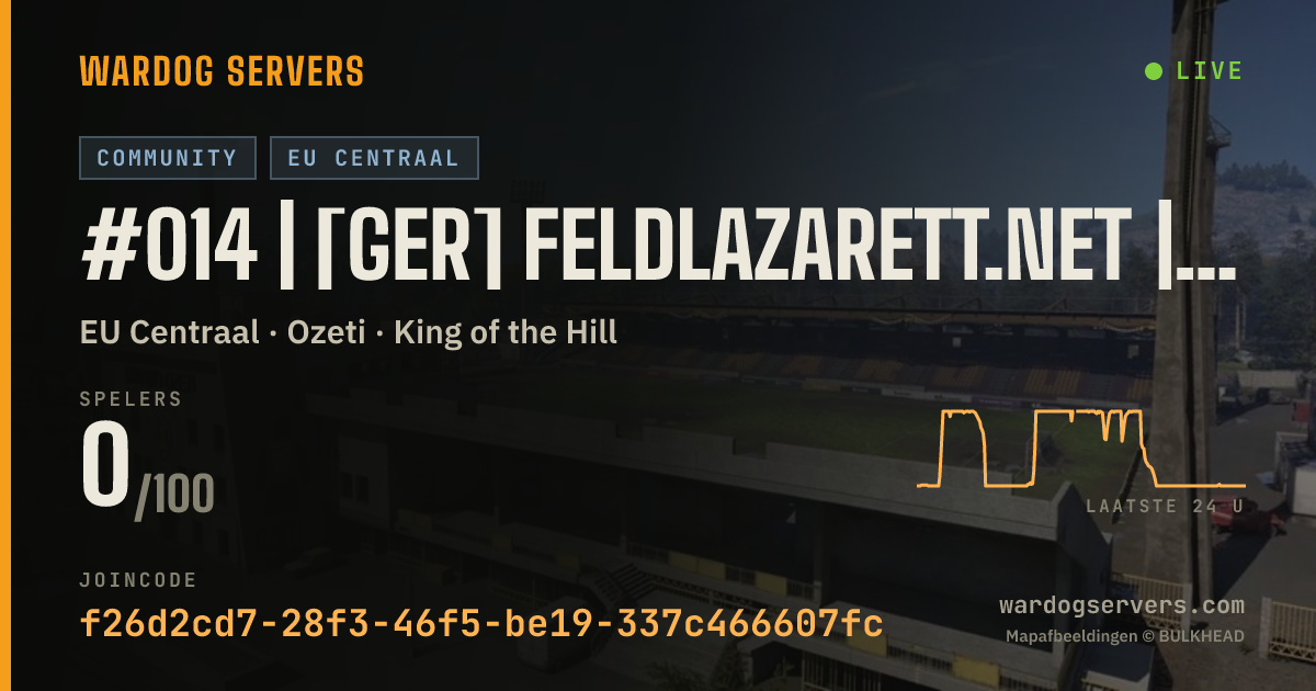 Live statusbanner voor #014 | [GER] Feldlazarett.net | Only-Newbies | 0-0-0