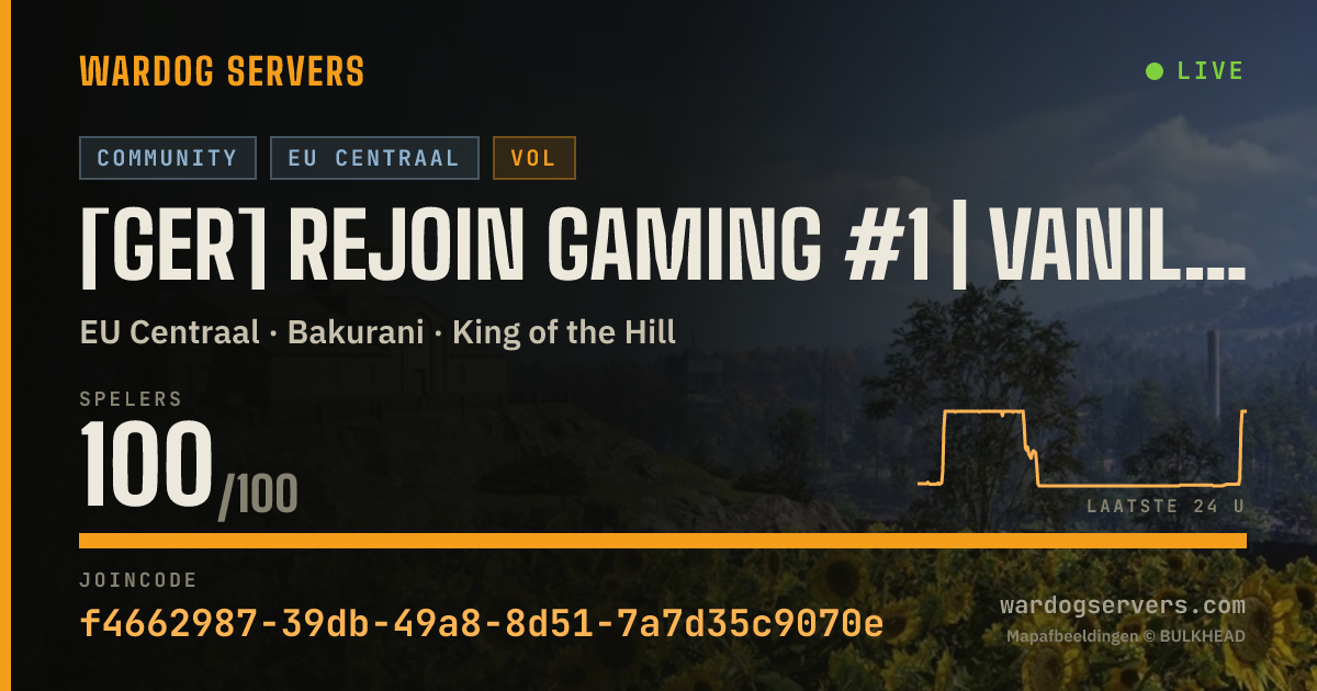 Live statusbanner voor [GER] REJOIN Gaming #1 | Vanilla | Live Stats