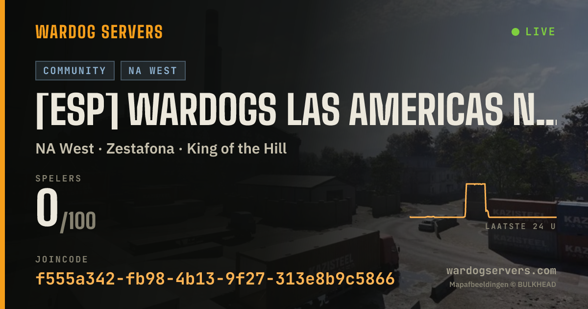 Live statusbanner voor [ESP] WARDOGS LAS AMERICAS NA-West discord.gg/X9JvzZZVQe