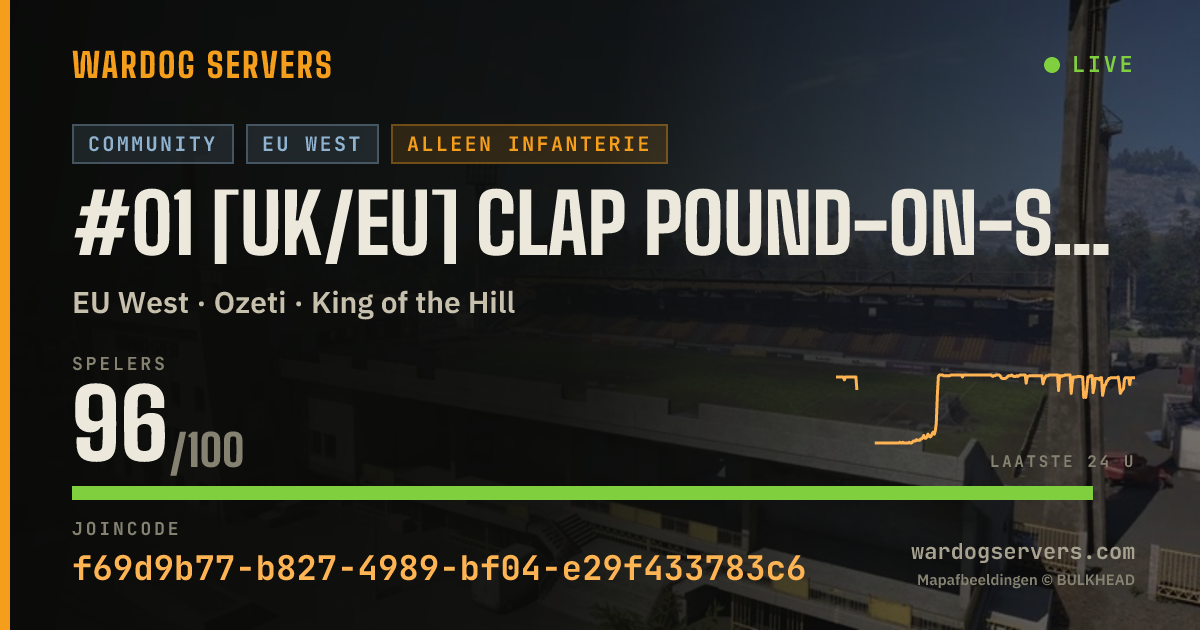 Live statusbanner voor #01 [UK/EU] Clap Pound-on-Sea |GL BANNED 50/50| SW3