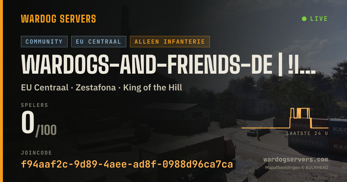 Live statusbanner voor Wardogs-and-Friends-de | !Infantry Only! [PTSD] (AT/CH/DE/GER)